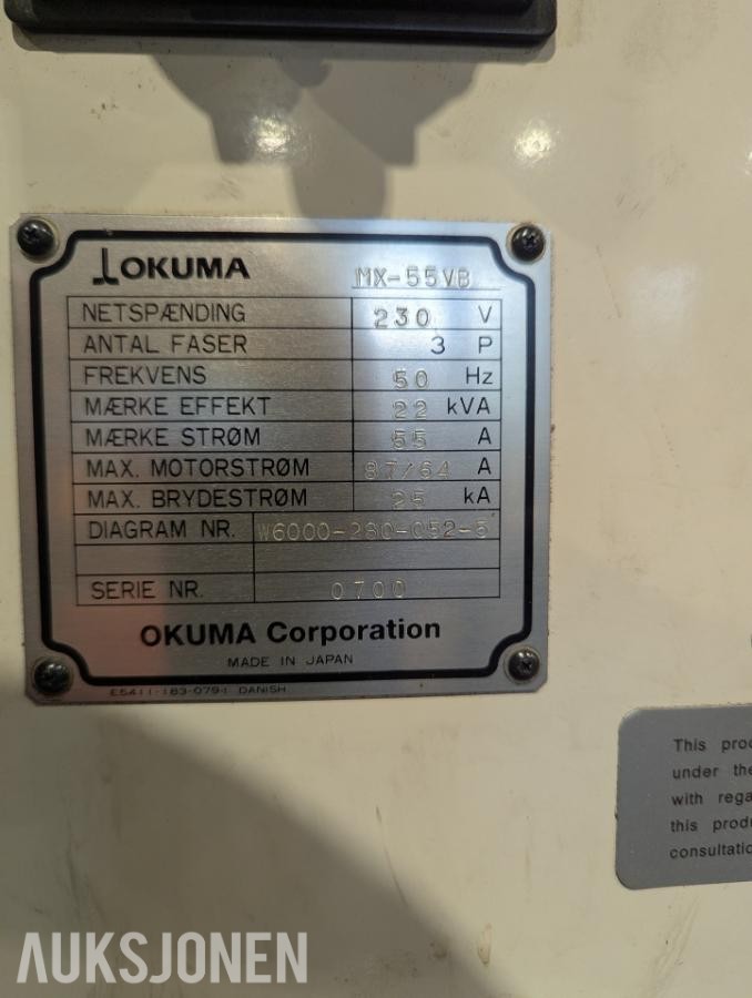 1998 Okuma MX-55VB CNC maskineringssenter